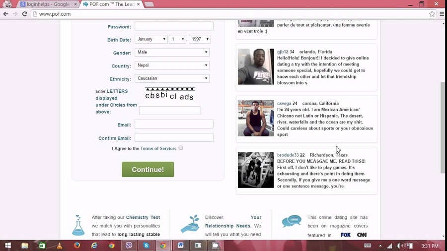 pof dating site sign up